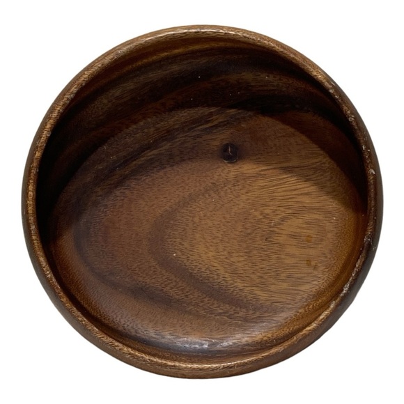 Vintage MCM Monkey pod 10” Wooden Salad Bowl & Tossers - Picture 3 of 9